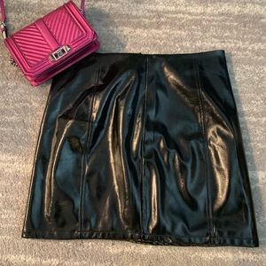HM faux leather mini skirt.